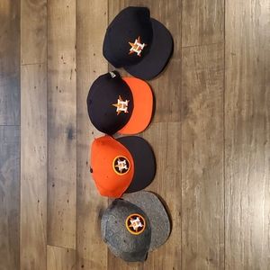Lot of 4 Houston Astros New Era Fitted Hats